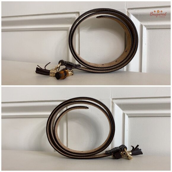 Authentic Gucci Brown Microguccissima Leather Slim Horsebit Buckle Belt 75/30 - Picture 9 of 13